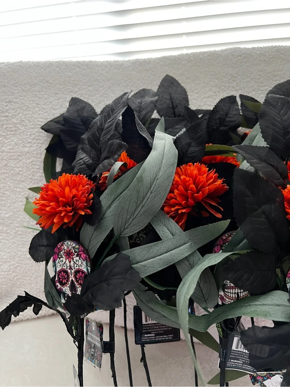 Lot of 12 Stem Day Of The Dead Artificial Flowers Fall Decor Size 15